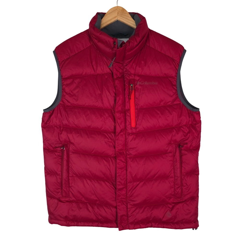 Columbia Puffer Vest‎ Mens L Red 700 Fill Down Gorpcore Outdoor Hiking Layering
